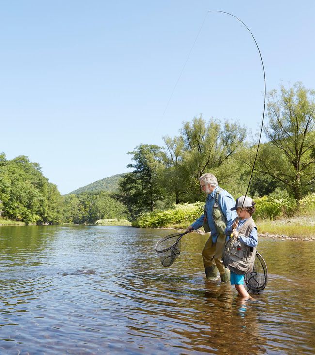 Man and Boy Fly Fishing