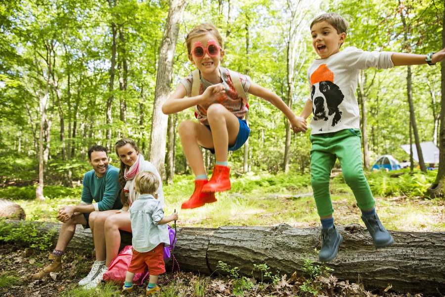 Family Having Fun on Camping Trip