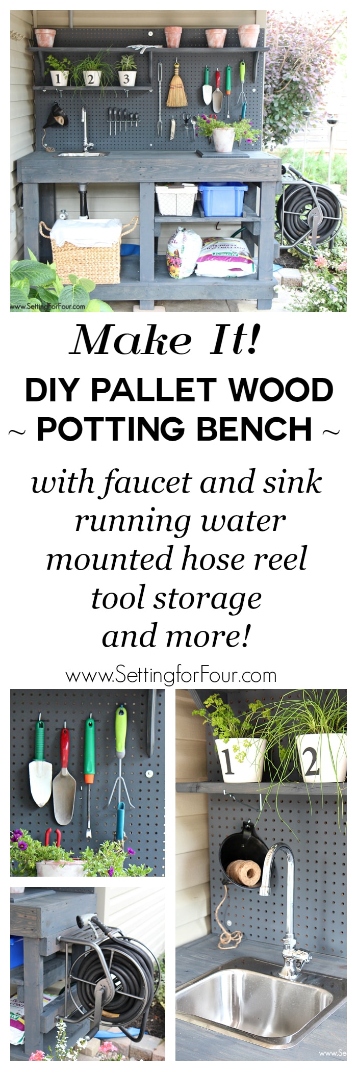 DIY Potting Bench with Sink