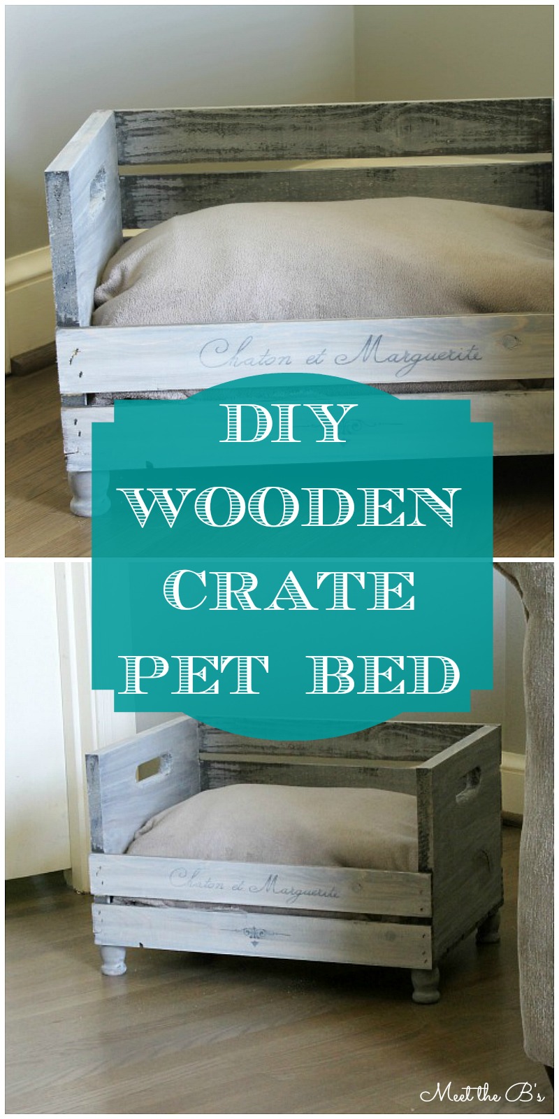 DIY Wooden Crate Pet Bed